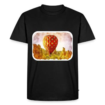 Dinde Aquarelle Esquisse Dessinée à la main Illustration - T-shirt Premium bio Homme - noir - Devant - Nico (187cm)