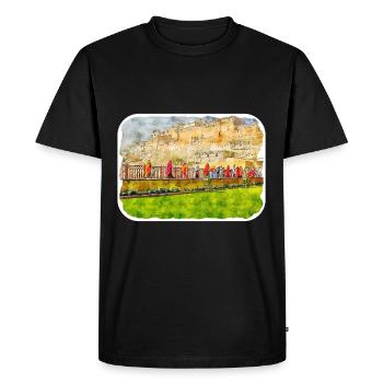 Jaipur Inde Aquarelle Esquisse Peinture Dessinée - T-shirt Premium bio Homme - noir - Devant - Nico (187cm)