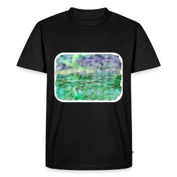 Norvège Aquarelle Esquisse Dessinée à la main Illustration - T-shirt Premium bio Homme - noir - Devant - Nico (187cm)
