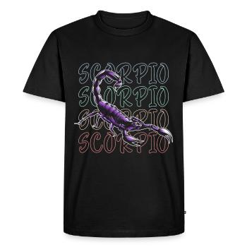 Horoscope Astrologie Étoile Octobre - T-shirt Premium bio Homme - noir - Devant - Nico (187cm)