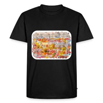 Tallinn Estonie Aquarelle Esquisse Dessinée Illustrati - T-shirt Premium bio Homme - noir - Devant - Nico (187cm)