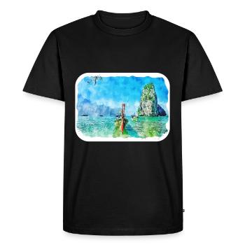 Philippines Aquarelle Sketch Drawn Illustration - T-shirt Premium bio Homme - noir - Devant - Nico (187cm)