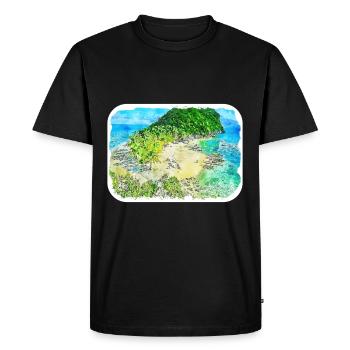 Philippines Aquarelle Sketch Drawn Illustration - T-shirt Premium bio Homme - noir - Devant - Nico (187cm)