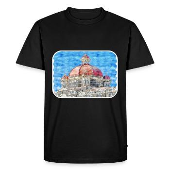 Mumbai India Watercolor Sketch Drawn Painting - Men's Premium Organic T-Shirt - black - Front - Nico (187cm)