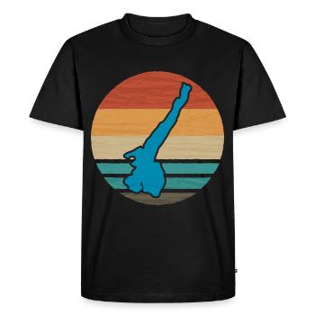 Lake Garda Retro - Men's Premium Organic T-Shirt - black - Front - Nico (187cm)