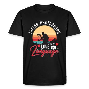 Image photo de l’appareil photo - T-shirt Premium bio Homme - noir - Devant - Nico (187cm)
