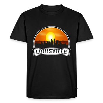 Louisville Kentucky États-Unis Skyline Vintage Sunset Tra - T-shirt Premium bio Homme - noir - Devant - Nico (187cm)