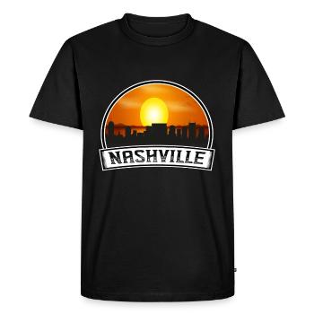Nashville Tennessee États-Unis Skyline Vintage Sunset Tra - T-shirt Premium bio Homme - noir - Devant - Nico (187cm)
