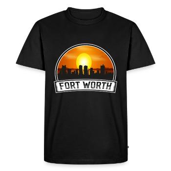 Fort Worth Texas États-Unis Skyline Vintage Sunset Travel - T-shirt Premium bio Homme - noir - Devant - Nico (187cm)