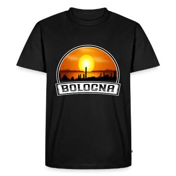 Bologne Italie Skyline Vintage Sunset Travel Souven - T-shirt Premium bio Homme - noir - Devant - Nico (187cm)
