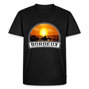 Bordeux France Skyline Vintage Sunset Travel Souve - Men's Premium Organic T-Shirt - black - Front - Nico (187cm)