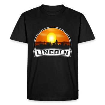 Lincoln Nebraska États-Unis Skyline Vintage Sunset Travel - T-shirt Premium bio Homme - noir - Devant - Nico (187cm)