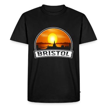 Bristol Angleterre Skyline Vintage Sunset Travel Souv - T-shirt Premium bio Homme - noir - Devant - Nico (187cm)