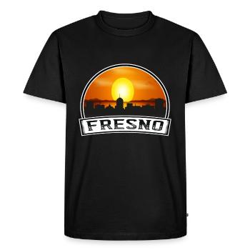 Fresno Californie États-Unis Skyline Vintage Sunset Trave - T-shirt Premium bio Homme - noir - Devant - Nico (187cm)
