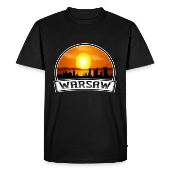 Varsovie Pologne Skyline Vintage Sunset Travel Souven - T-shirt Premium bio Homme - noir - Devant - Nico (187cm)