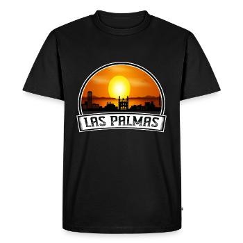 Las Palmas Espagne Skyline Vintage Sunset Travel Sou - T-shirt Premium bio Homme - noir - Devant - Nico (187cm)