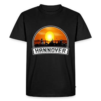 Hanovre Allemagne Skyline Vintage Sunset Travel Sou - T-shirt Premium bio Homme - noir - Devant - Nico (187cm)