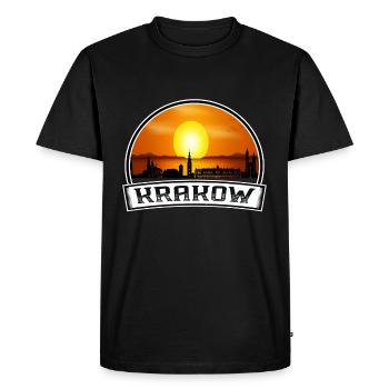 Cracovie Pologne Skyline Vintage Sunset Travel Souven - T-shirt Premium bio Homme - noir - Devant - Nico (187cm)