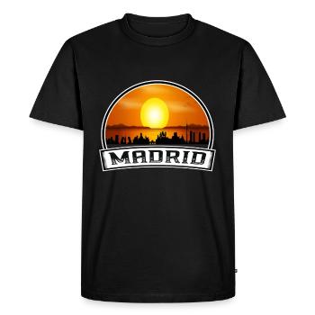 Madrid Espagne Skyline Vintage Sunset Travel Souveni - T-shirt Premium bio Homme - noir - Devant - Nico (187cm)