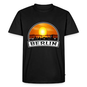Berlin Allemagne Skyline Vintage Sunset Travel Souve - T-shirt Premium bio Homme - noir - Devant - Nico (187cm)