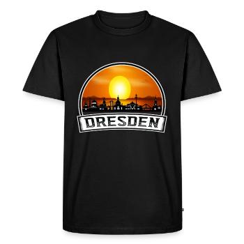 Dresde Allemagne Skyline Vintage Sunset Travel Souv - T-shirt Premium bio Homme - noir - Devant - Nico (187cm)