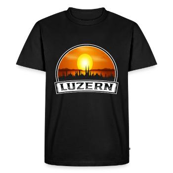 Lucerne Suisse Skyline Vintage Sunset Travel S - T-shirt Premium bio Homme - noir - Devant - Nico (187cm)