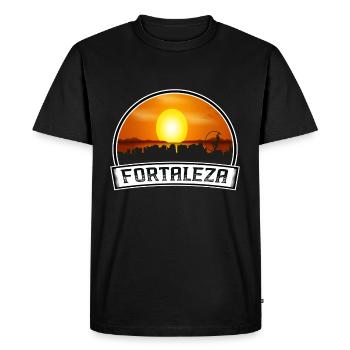 Fortaleza Brésil Skyline Vintage Sunset Travel Sou - T-shirt Premium bio Homme - noir - Devant - Nico (187cm)