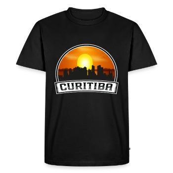 Curitiba Brésil Skyline Vintage Sunset Travel Souv - T-shirt Premium bio Homme - noir - Devant - Nico (187cm)