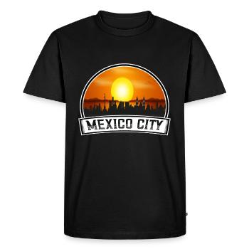 Mexico City Mexico Skyline Vintage Sunset Travel S - T-shirt Premium bio Homme - noir - Devant - Nico (187cm)