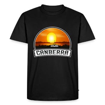 Canberra Australie Skyline Vintage Sunset Travel S - T-shirt Premium bio Homme - noir - Devant - Nico (187cm)