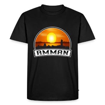 Amman Jordanie Skyline Vintage Sunset Travel Souveni - T-shirt Premium bio Homme - noir - Devant - Nico (187cm)