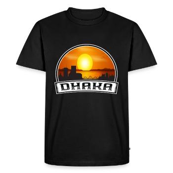 Dhaka Bangladesh Skyline Vintage Sunset Travel Sou - T-shirt Premium bio Homme - noir - Devant - Nico (187cm)