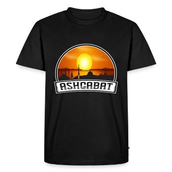Ashgabat Turkménistan Skyline Vintage Sunset Trave - T-shirt Premium bio Homme - noir - Devant - Nico (187cm)