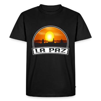 La Paz Bolivia Skyline Vintage Sunset Travel Souve - T-shirt Premium bio Homme - noir - Devant - Nico (187cm)