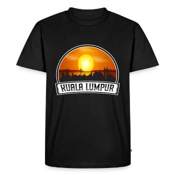 Kuala Lumpur Malaisie Skyline Vintage Sunset Trave - T-shirt Premium bio Homme - noir - Devant - Nico (187cm)