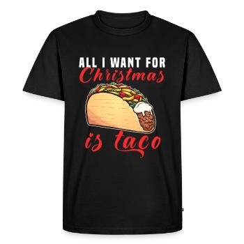 Tout ce que je veux pour Noël, c’est des tacos - T-shirt Premium bio Homme - noir - Devant - Nico (187cm)