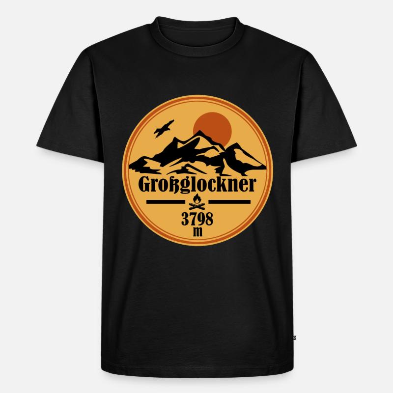 großglockner - Männer Premium Bio T-Shirt - Schwarz