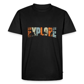 Explores - Men's Premium Organic T-Shirt - black - Front - Nico (187cm)