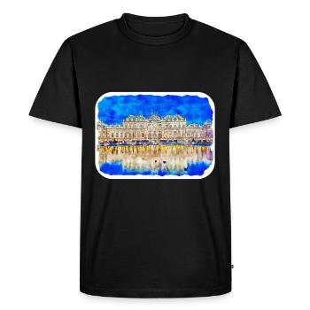 Vienna Austria Watercolor Sketch Illustration - Men's Premium Organic T-Shirt - black - Front - Nico (187cm)