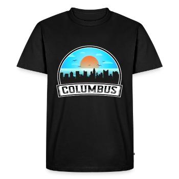 Columbus Ohio États-Unis Skyline Vintage Sunset Travel So - T-shirt Premium bio Homme - noir - Devant - Nico (187cm)