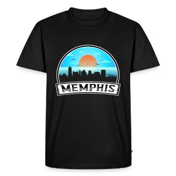 Memphis Tennessee Usa Skyline Vintage Sunset Trave - Men's Premium Organic T-Shirt - black - Front - Nico (187cm)