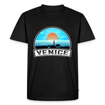 Venise Italie Skyline Vintage Sunset Travel Souveni - T-shirt Premium bio Homme - noir - Devant - Nico (187cm)