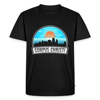 Corpus Christi Texas États-Unis Skyline Vintage Sunset Tr - T-shirt Premium bio Homme - noir - Devant - Nico (187cm)