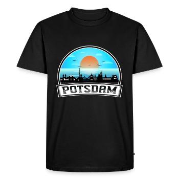 Potsdam Germany Skyline Vintage Sunset Travel Souv - Men's Premium Organic T-Shirt - black - Front - Nico (187cm)