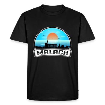 Malaga Espagne Skyline Vintage Sunset Travel Souveni - T-shirt Premium bio Homme - noir - Devant - Nico (187cm)
