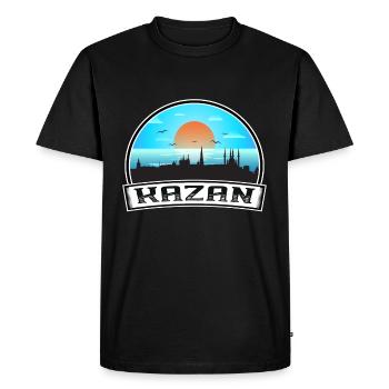 Kazan Russie Skyline Vintage Sunset Travel Souveni - T-shirt Premium bio Homme - noir - Devant - Nico (187cm)