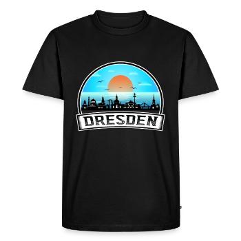 Dresde Allemagne Skyline Vintage Sunset Travel Souv - T-shirt Premium bio Homme - noir - Devant - Nico (187cm)