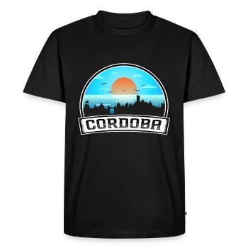 Cordoba Argentine Skyline Vintage Sunset Travel So - T-shirt Premium bio Homme - noir - Devant - Nico (187cm)