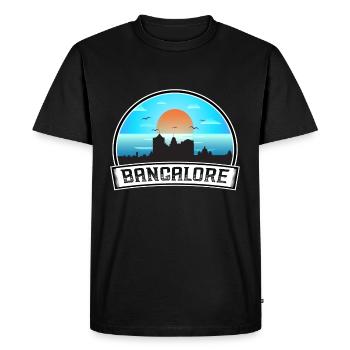 Bangalore India Skyline Vintage Sunset Travel Souv - Men's Premium Organic T-Shirt - black - Front - Nico (187cm)