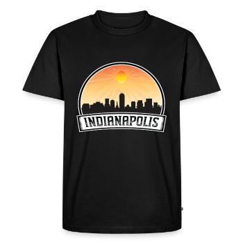 Indianapolis Indiana États-Unis Skyline Vintage Sunset Tr - T-shirt Premium bio Homme - noir - Devant - Nico (187cm)